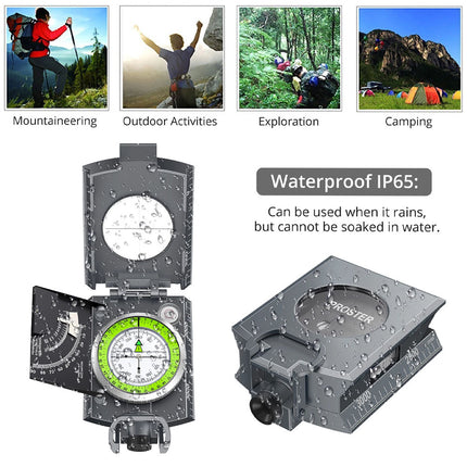 Military Compass Army Sighting Hiking Survival Camping Inclinometer IP65