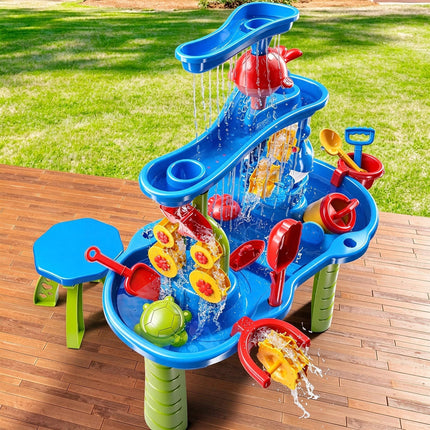 3-Tier Outdoor Sand & Water Activity Table, Beach Table Toys for Home Patio Gift