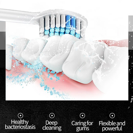 Sonic Electric Toothbrush USB Rechargeable With 8 Brush Heads 6 Modes Timer Case