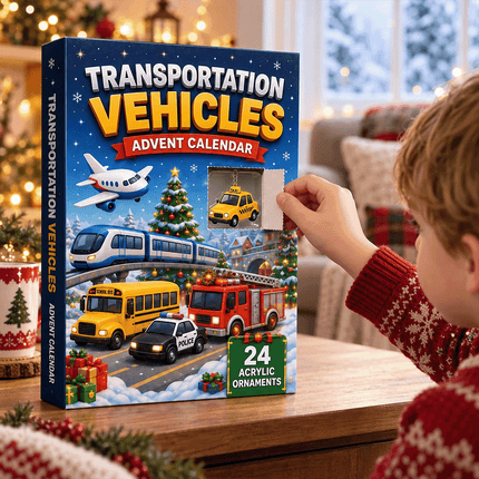 Transportation Vehicles Advent Calendar 2026,24 Day Christmas Countdown Calendar