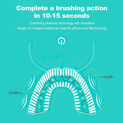 White Sonic Electric Toothbrush Automatic U Shaped Wireless Cleansing Brush