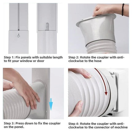 Portable Air Conditioner Spare Parts Gob+Window Slide Kit Plate +Hose 15cm 1.8M