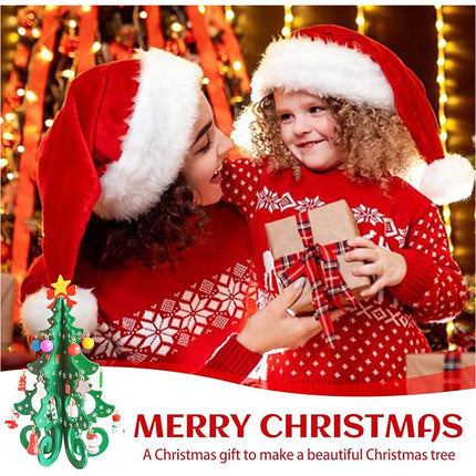 Mini Christmas Tree 3D DIY Wooden Trees Festival Home Party Table Desk Decors