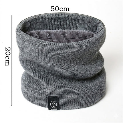 For Women Men Neck Warmer Tube Winter Knitted Scarf Thermal Warm Thicken Chunky Grey