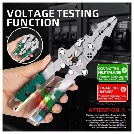 8-In-1 Wire Stripper with Voltage Tester Versatile Wire Stripping Pliers Tools