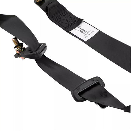 2 Sets Universal 3 Point car Safety Belt Seatbelt Retractable Black Buckle Belt