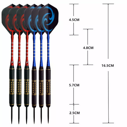 6PCS Darts Set 27g Professional Steel Tip Aluminum Shaft Dart Flights Sports