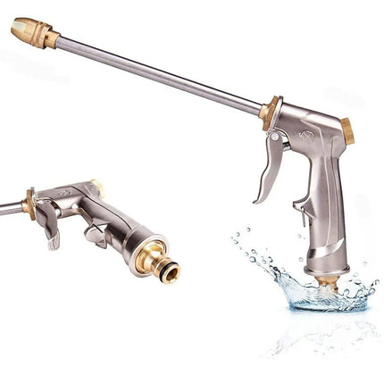 High Pressure Water Spray Gun Brass Nozzle Garden Hose Pipe Lawn Car Wash Long