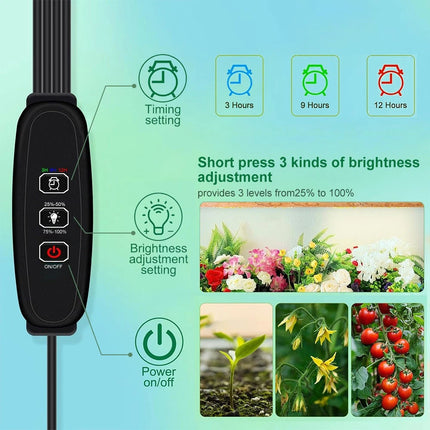 4 Pack LED Grow Light Full Spectrum Dimmable with Timer USB Plant Lamp