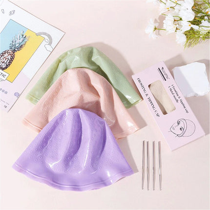 Hair Cap Reusable Highlighting Tinting Streaking Silicone Hat Hairdressin