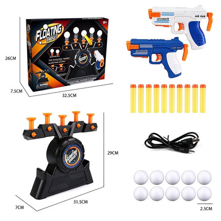 Hover Ball Floating Target Shoot Game, Dual Blaster Foam Dart Shooting Set