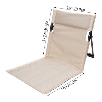 Portable Folding Chair Beach Mat Ultra Light Fishing Pool Garden Lounge Beige