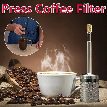 2x Portable French Coffee Tea Final Press Maker Coffee Stainless Steel Reusable