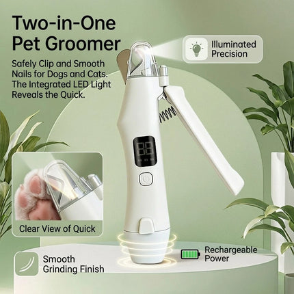 Electric Pet Nail Grinder Low Noise Dog Cat Claw Trimmer Grooming Tool 1 Pack