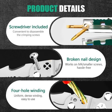 8-In-1 Wire Stripper with Voltage Tester Versatile Wire Stripping Pliers Tools