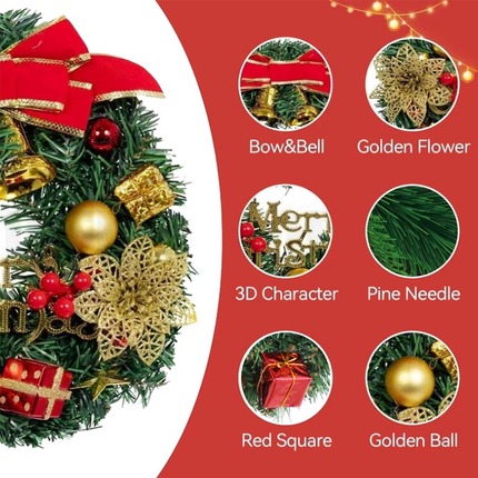 Christmas Wreath Xmas Door Hanging Garland Ornament Merry Christmas Home Decor