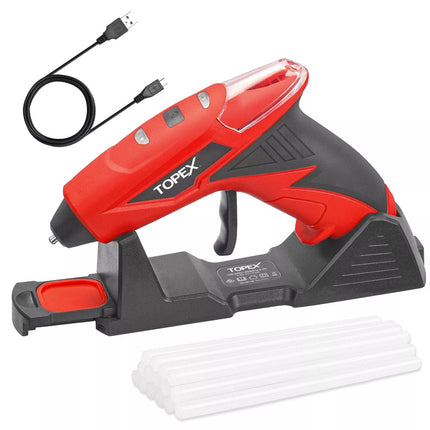 4V Cordless Hot Melt Glue Gun w/ 15Pcs Premium Glue Sticks Lithium Power