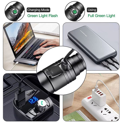 395nm Blacklight UV Light Tactical LED Flashlight Rechargeable Torch Lamp