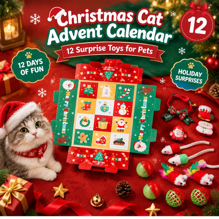Cat Advent Calendar 2026 Christmas Countdown Calendar for Kitten Toys 12 PCS  （C Set）