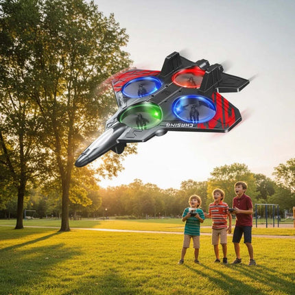 Foam Remote Control Airplane with Light RC Plane 360° Flip Fighter Jet Toy Drone