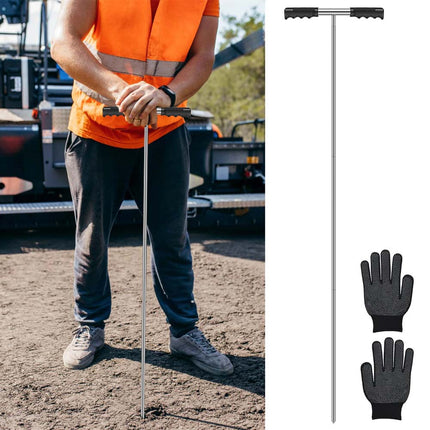 Stainless Steel Soil Probe Rod Height Adjustable Ground Probe Rod with T qrXdC·