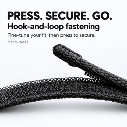 For Google Fitbit Air Performance Loop Band Recycled Polyester Adjustable Strap Black