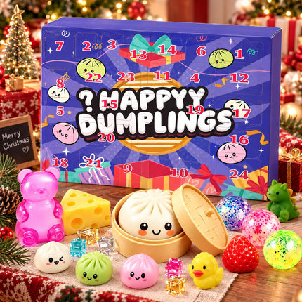 24PCS Christmas Bao Bun Squishy Advent Calendar Mystery Box Slow Rising Fidget Toy Gift Set