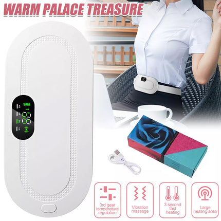 Electric Heating Pad Massage Period Pain Relieve Therapy Menstrual Cramp Belt White