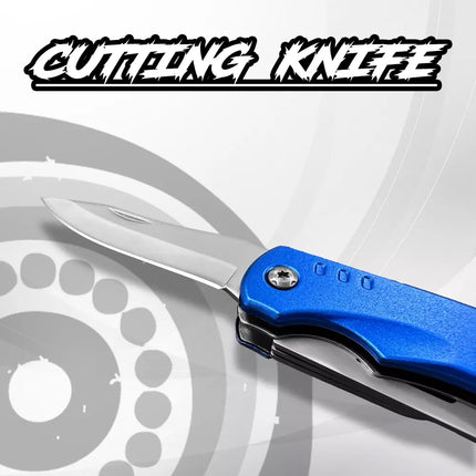 Camping Survival Outdoor Hiking Folding Portable Pocket Multitool Tool Wrench Blue