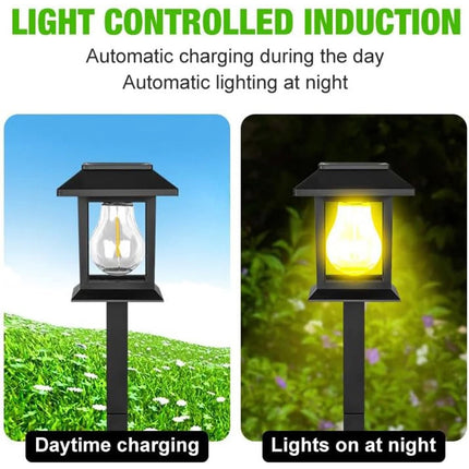 6PCS Garden Lights Lamp Post LED Solar Powered Walkway Outdoor Lantern Patio Pathway