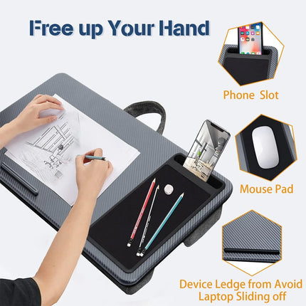 Multifunctional Portable Bed Tray Lap Desk with Cushion Table Desk Station