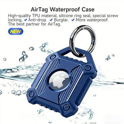Midnight Blue Apple AirTag Protective Case Waterproof TPU Cover Air Tag Tracker Loop Holder