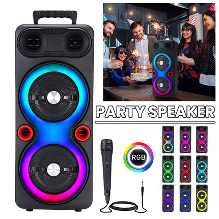 2000W Loud Bluetooth Speaker Portable Party Outdoor Wireless Subwoofer with Mic