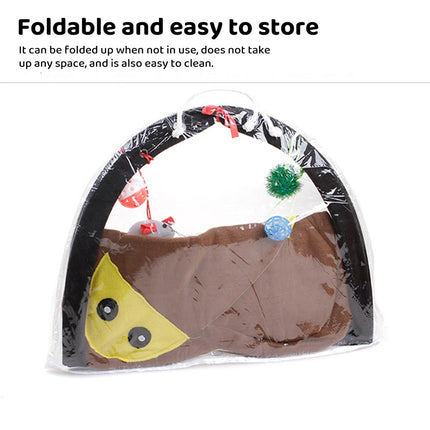 Breathable Pet Hammock Cat Bed with Fun Cartoon Bell Toy Cat Tent Supplies  Little Bee