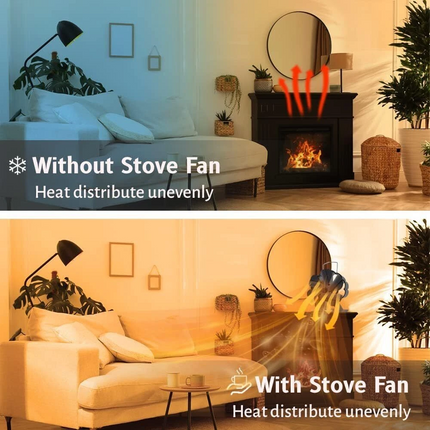6 Blade Cocoon Fan For Wood Log Burner Stove Fireplace Quiet Low Noise Heat Fire