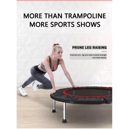 40” Fitness Trampoline Gym Rebounder Jogger Home Cardio Exercise Arch Handrail