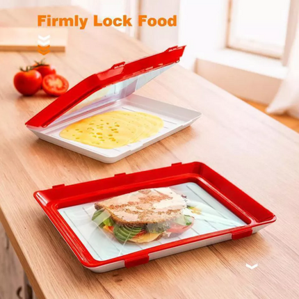 4 Pcs Reusable Healthy Food Preservation Film Tray Airtight Preserving Container