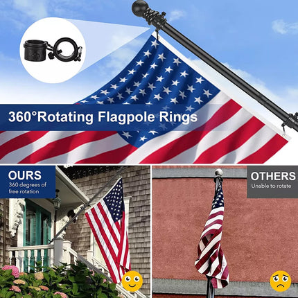 1.8M Flag Pole Kit for House Stainless Steel Flag Pole Holder Outdoor Wall Mount