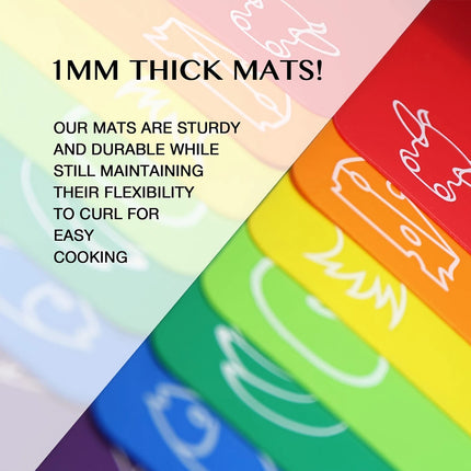 Cutting Board Mats Set Extra Thick Flexible Plastic Kitchen Chopping PP Board