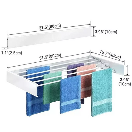 80CM Foldable Clothes Drying Rack Wall Mounted Clothes Drying Rack Holds 40lbs H