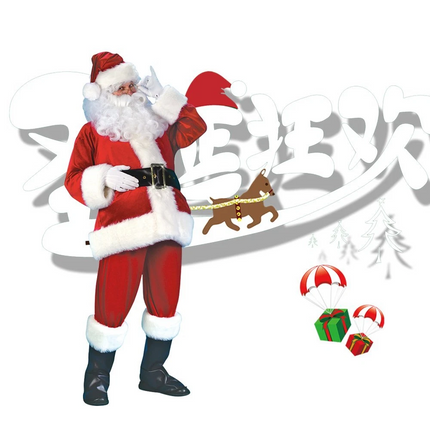 Santa Claus Verlour Christmas Xmas Clause Suit Fancy Dress Up Mens Costume