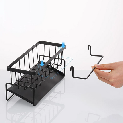 Kitchen Sink Rack Organizer Kitchen Sink Sponge Holder with Self-draining Tray