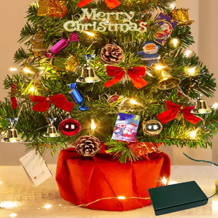 Artificial Mini Christmas Tree With LED Lights 55 cm Xmas Tabletop Ornament