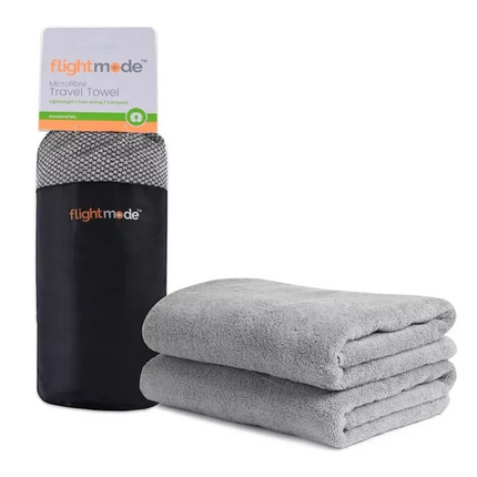 Microfiber Towel Gym Sport Footy Travel Camping Swimming Beach Bath Mother's Day Blue+Light Grey
