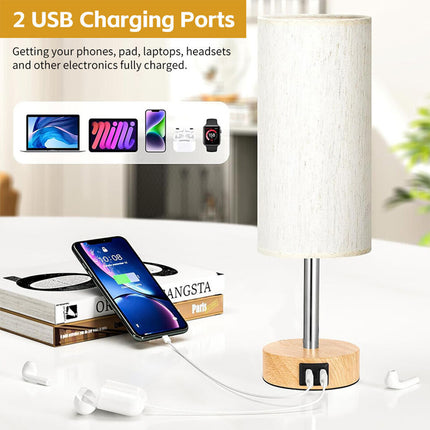 Bedside Lamp Touch Control Table Lamp with USB A Charging Ports 3-Way