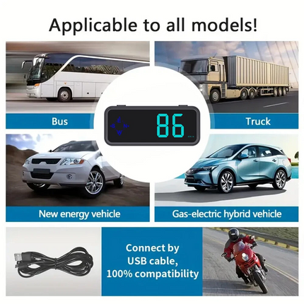 2024 Mini LED Digital Speedometer Car HUD Head Up Display MPH/KMH Universal