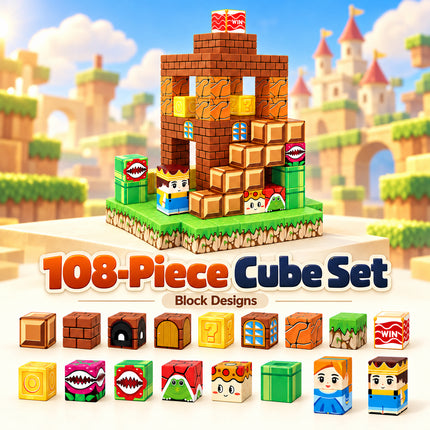 108 Pcs Building Blocks Castle Adventure 3D Cube Construction Toy Christmas Gift