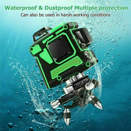 360 Rotary 3D 12 Lines Green Laser Level Self Leveling Cross Measure Tool&Tripod