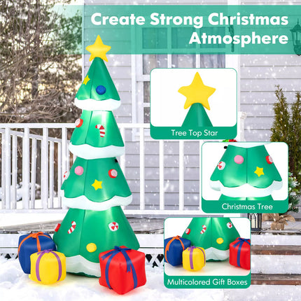 1.8M Inflatable Christmas Tree Decor with Built-in LED Light & Waterproof Blower