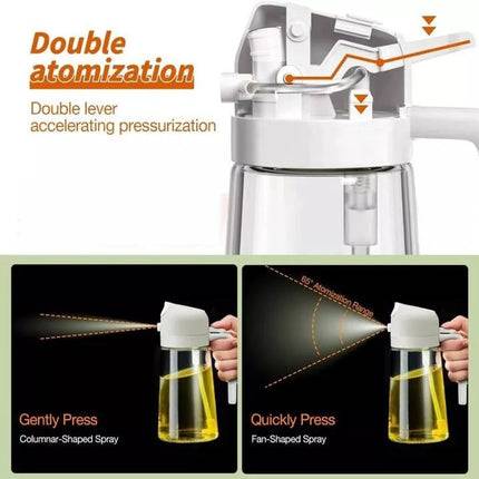 470ml Oil Sprayer & Dispenser – 2-in-1 Glass Bottle Cooking BBQ